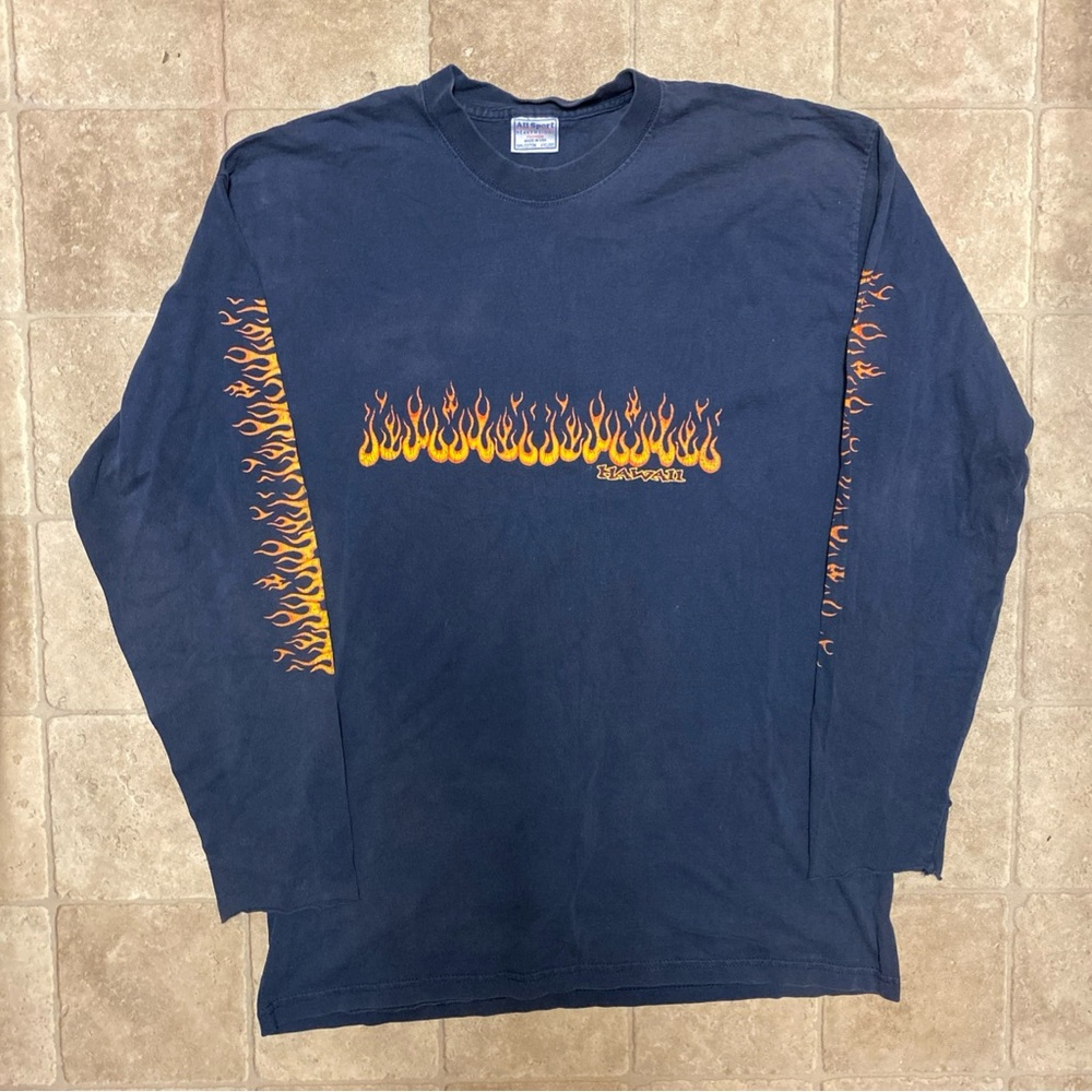 Flames Hawaii LS Shirt AllSport XXL Measurement Blue